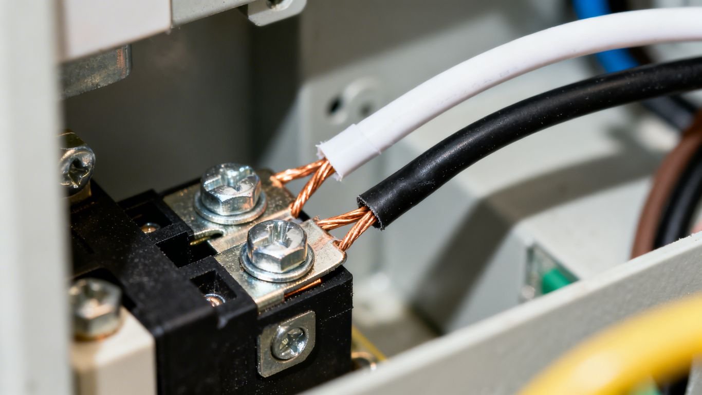 Connexion correcte de la phase et du neutre dans un tableau électrique.