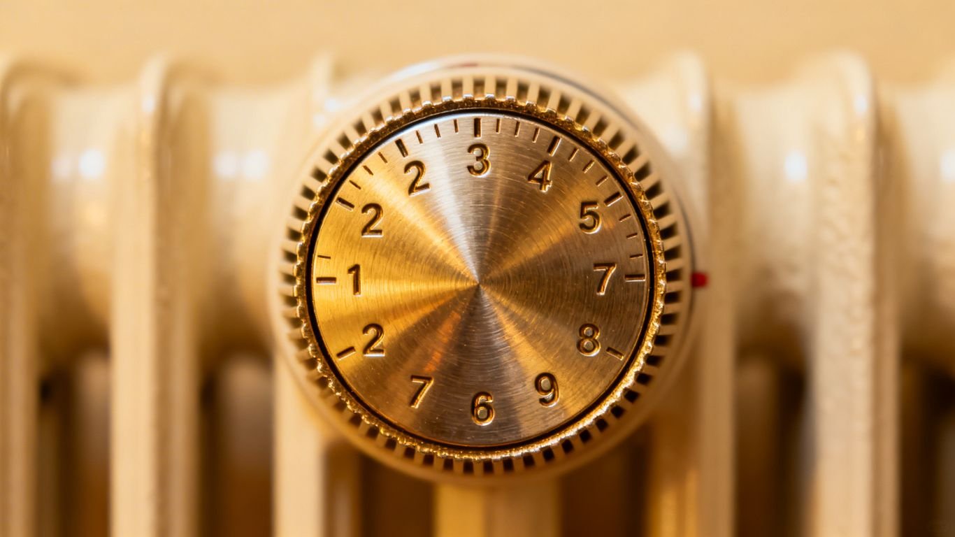 Thermostat de radiateur avec échelle de 1 à 9.