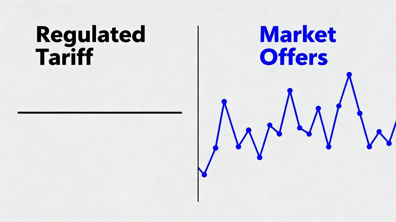 Tarif réglementé vs offre de marché : prix fixe, indexé, dynamique.