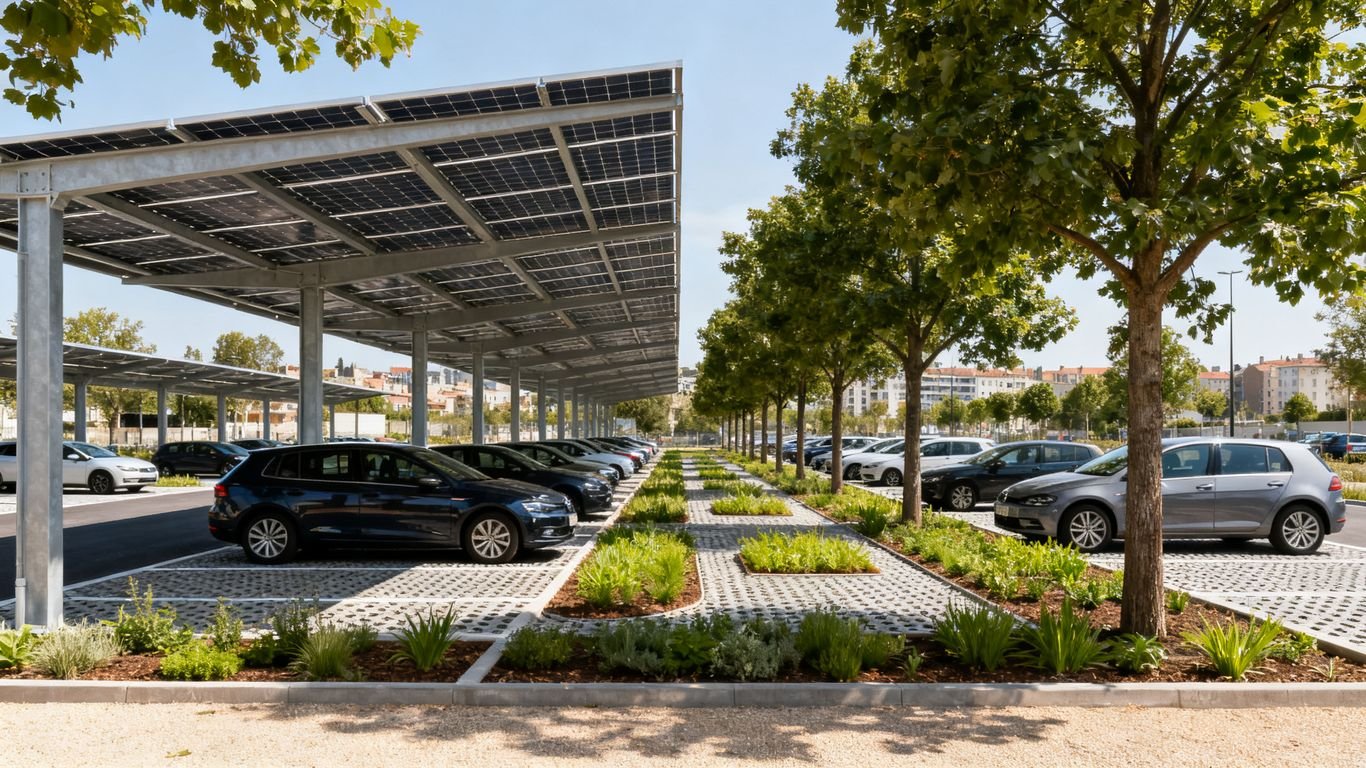 Végétalisation de parking : quelles règles avec la loi APER et les projets solaires ?
